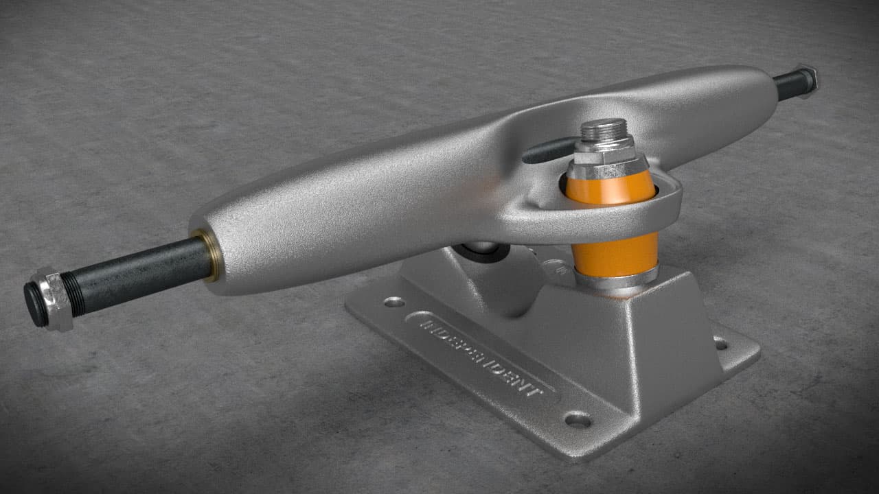 Skateboard truck — silver finish